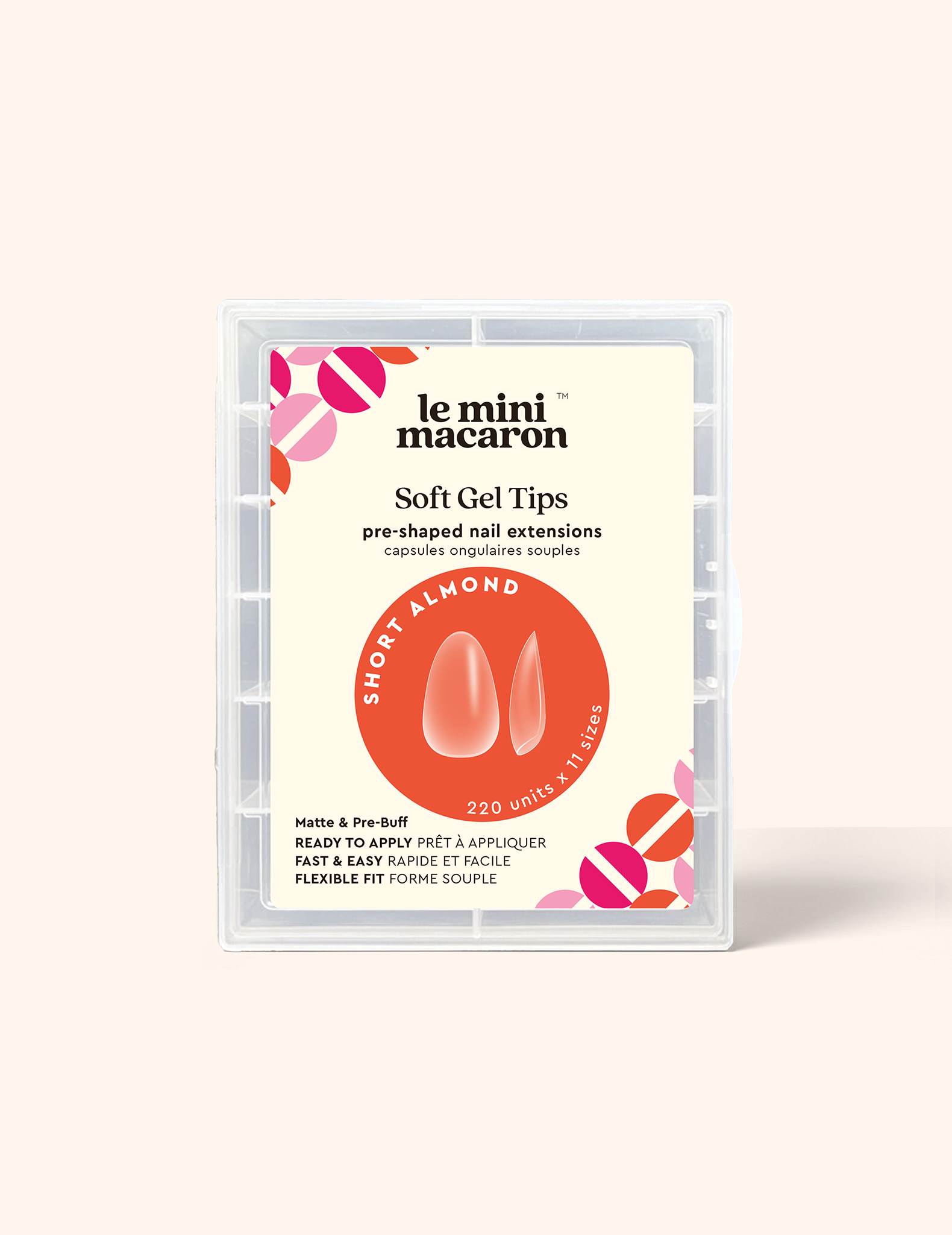 Le Gel Nail Tips (Matte & Pre Buff Effect), Short Almond (14986815537501)