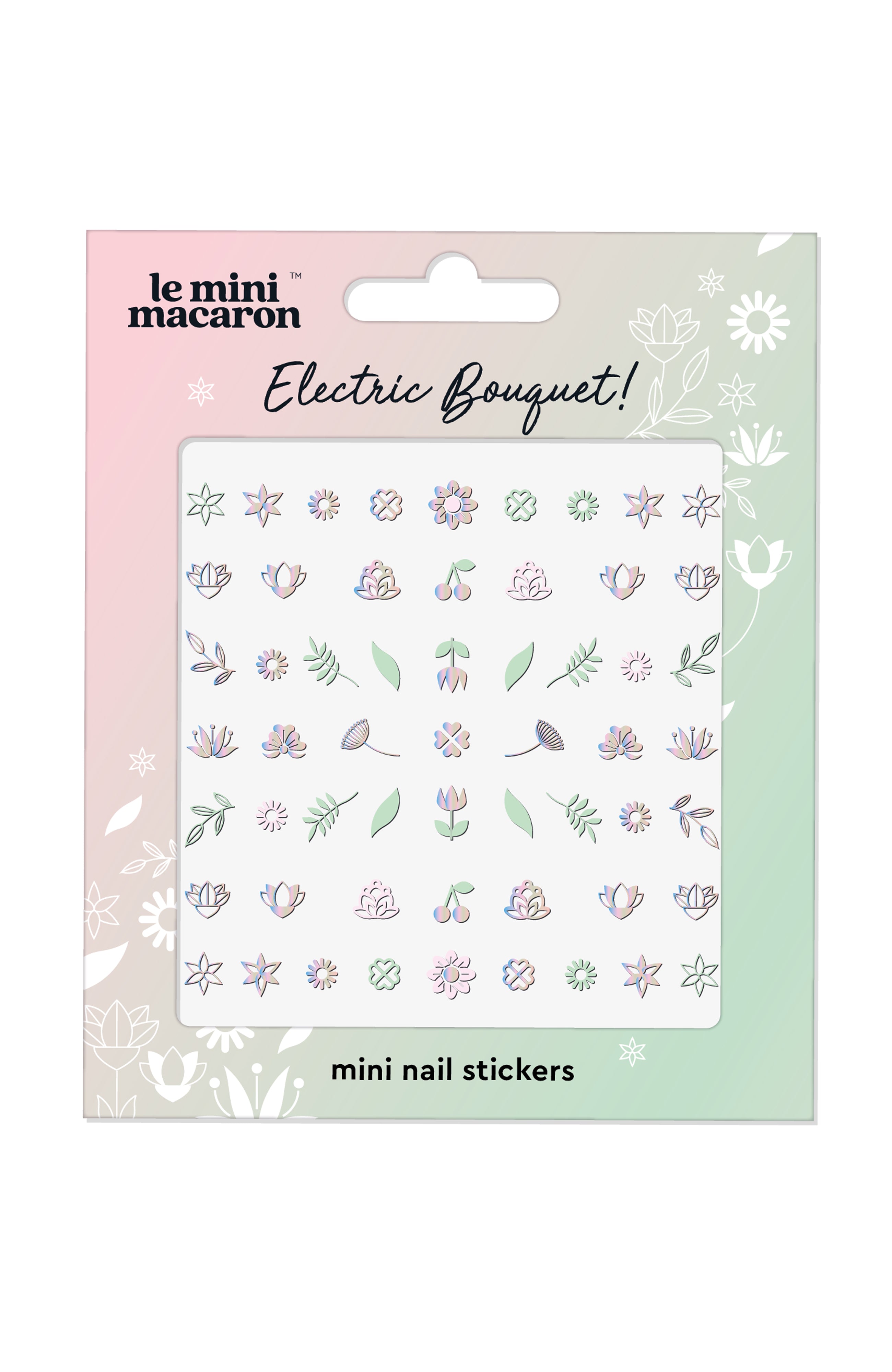 Mini Nail Stickers, Electric Bouquet (8409340477789)